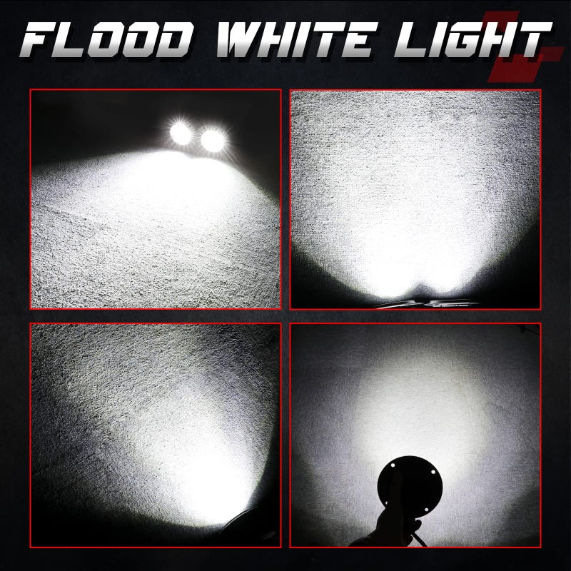 OFFROADTOWN 5 Inch Flush Mount Round Off Road Lights 2PCS 90W Round LED Lights Flood Driving Light Bumper Backup Reserve Light Flush Mount LED Pods for Trucks UTV ATV SUV Honda Chevy - Image 3